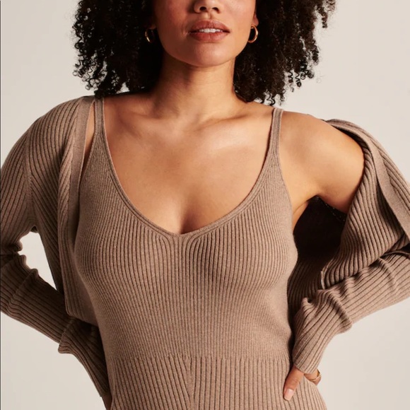 NWT Abercrombie Midi Sweater Dress & Cardigan Set - Picture 3 of 12